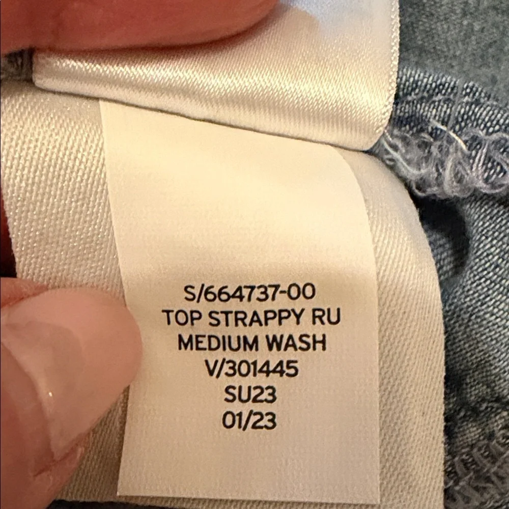 GAP Kids Strappy Ruffle Denim Top